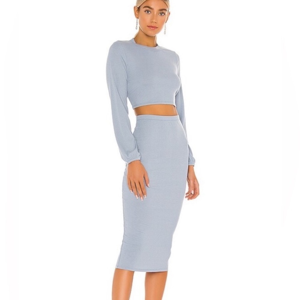 Superdown Lena Ribbed Midi Skirt